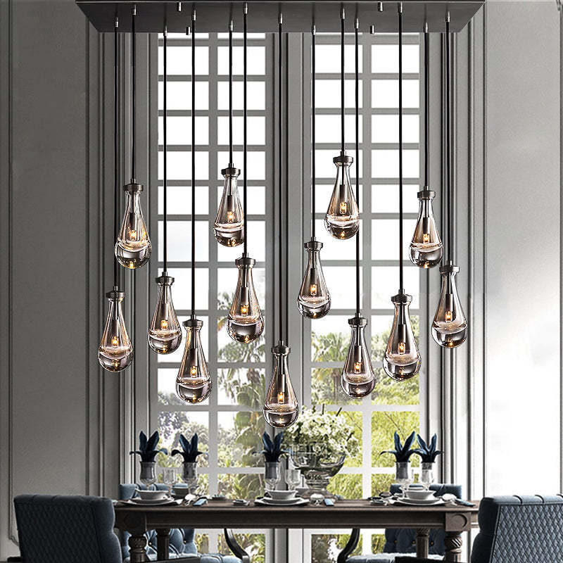 Rain Glass Linear Chandelier 54"