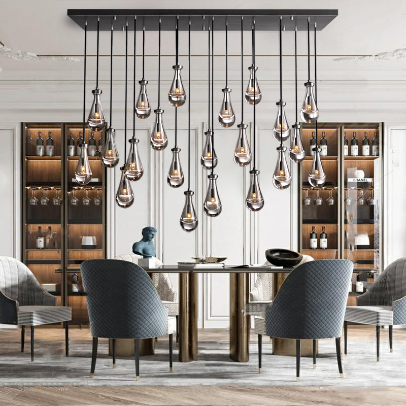 Rain Glass Linear Chandelier 72" W