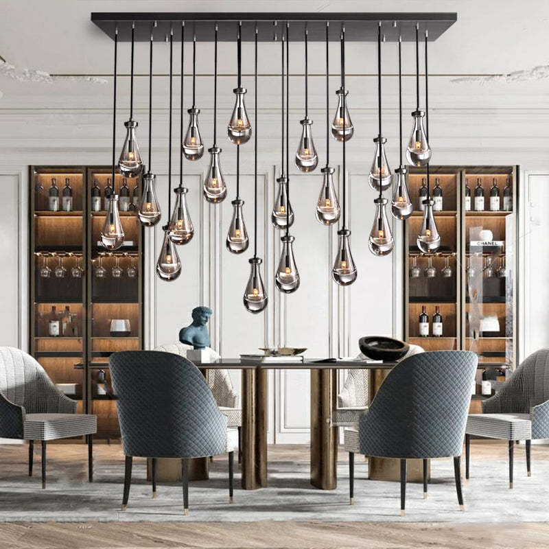 Rain Glass Linear Chandelier 72" W