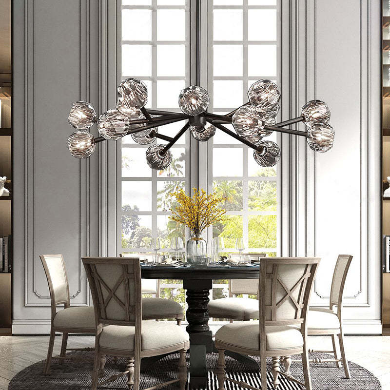 Bille Crystal Ball Round Chandelier 48" K9 Crystal