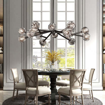Bille Crystal Ball Round Chandelier 48" K9 Crystal