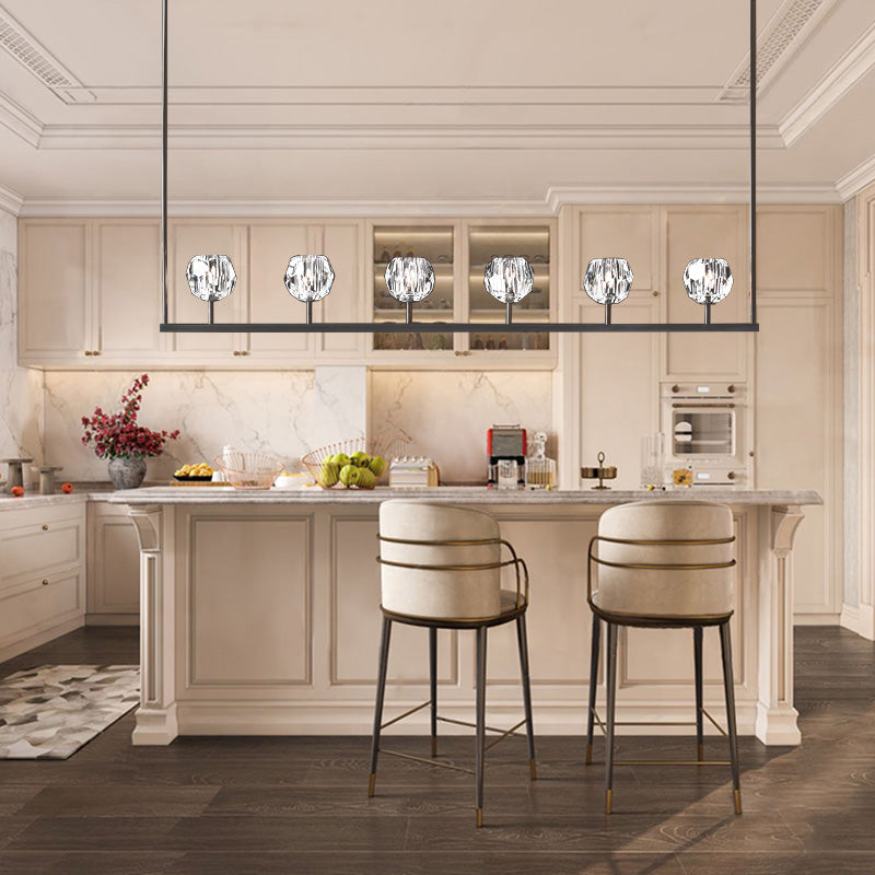 Bille Crystal Ball Linear Chandelier 60"