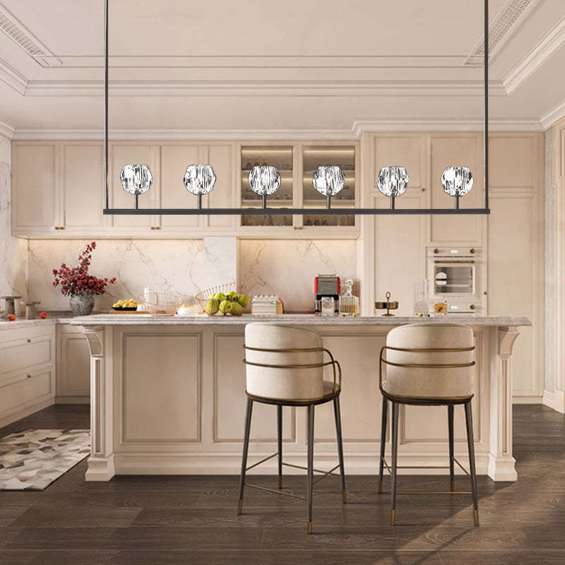 Bille Crystal Ball Linear Chandelier 60"