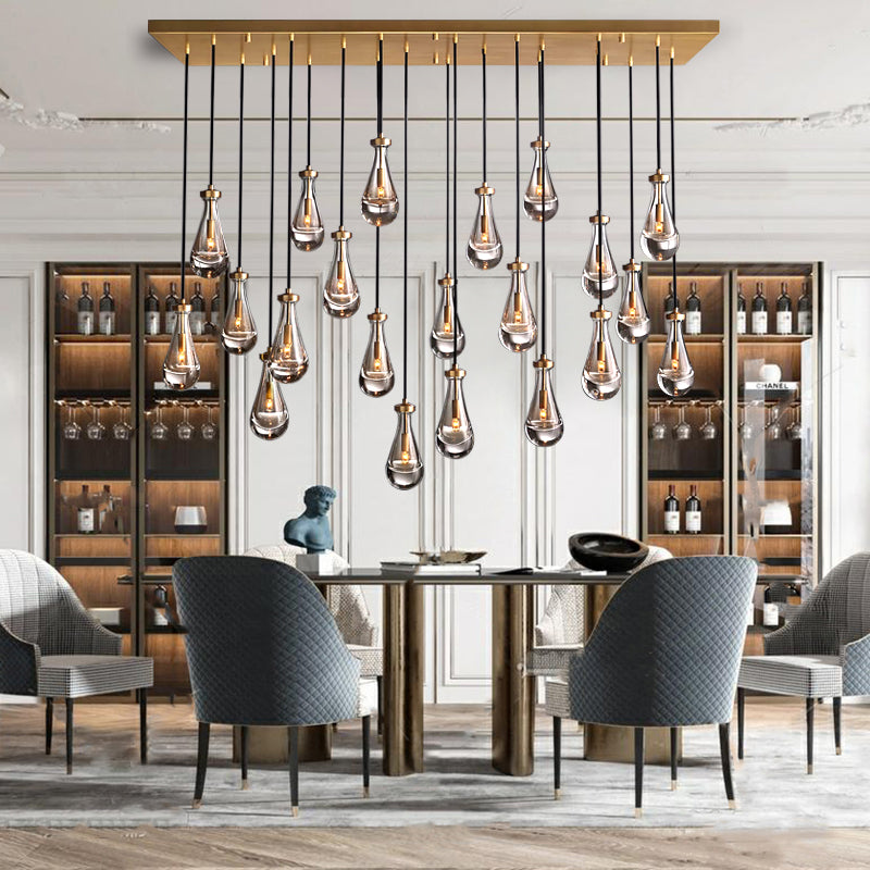Rain Glass Linear Chandelier 72" W