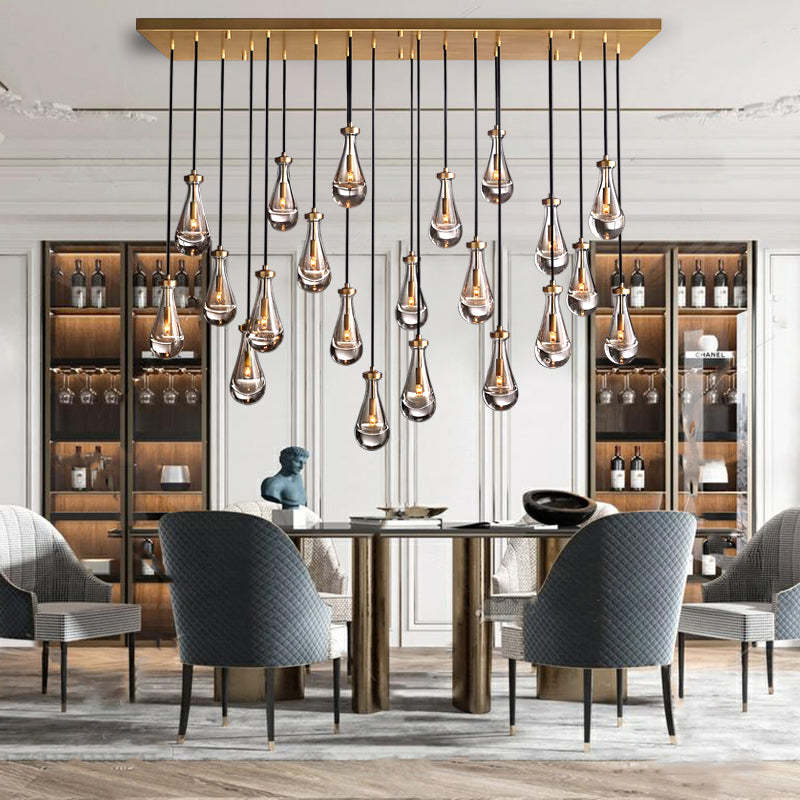 Rain Glass Linear Chandelier 72" W