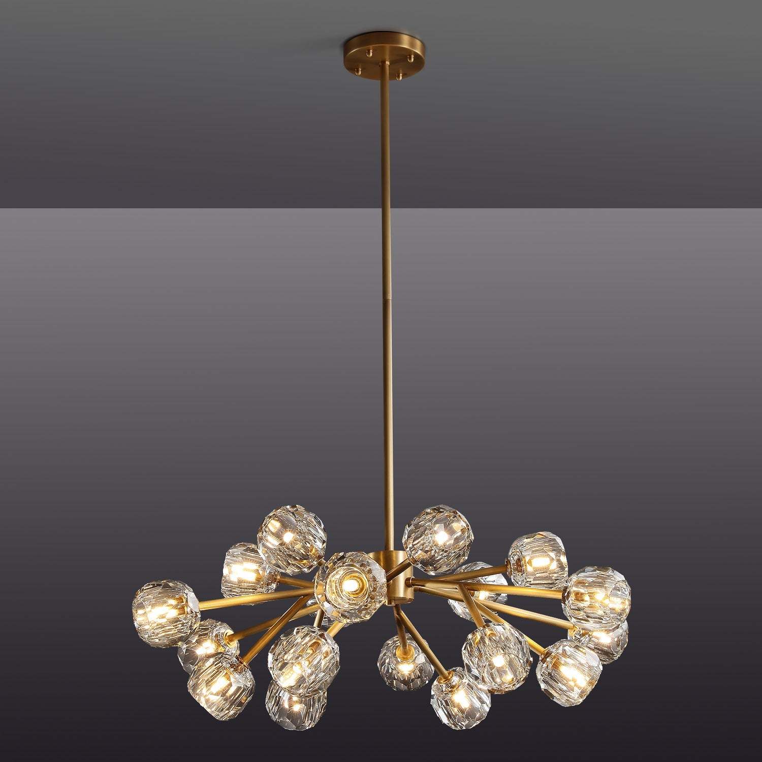 Bille Crystal Ball Round Chandelier 36"