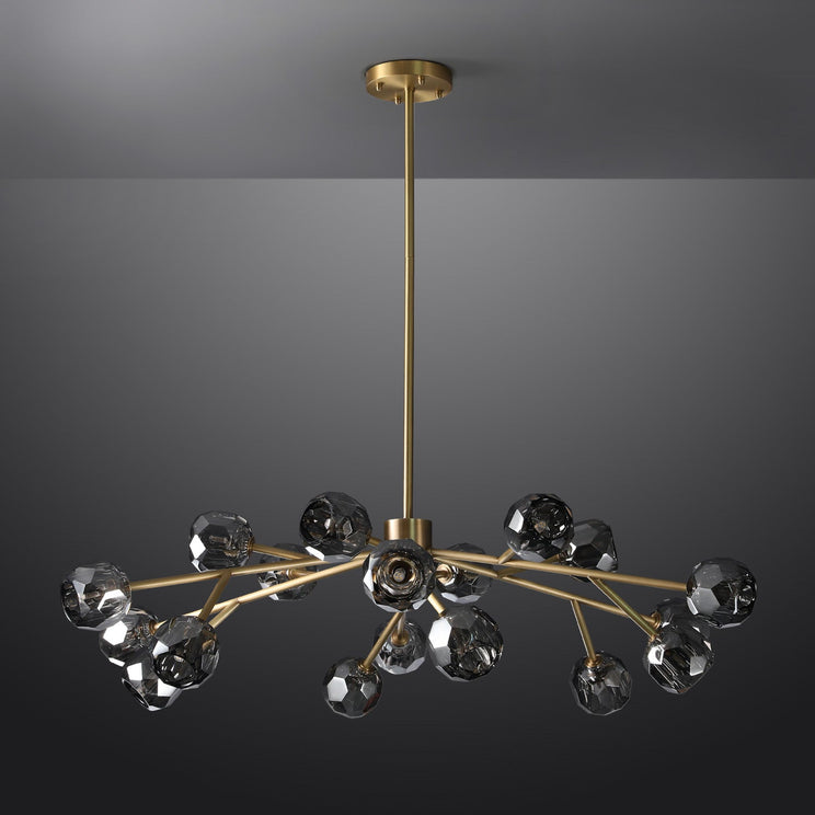 Bille Crystal Ball Round Chandelier 48" K9 Crystal