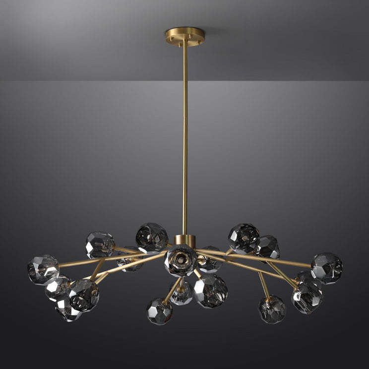 Bille Crystal Ball Round Chandelier 48" K9 Crystal