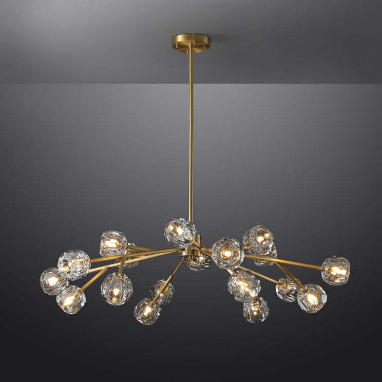 Bille Crystal Ball Round Chandelier 48" K9 Crystal