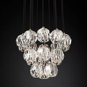 Bille Crystal Ball Cluster Chandelier 19"