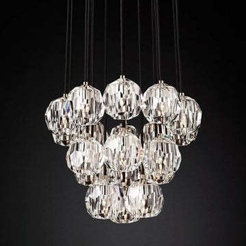 Bille Crystal Ball Cluster Chandelier 19"