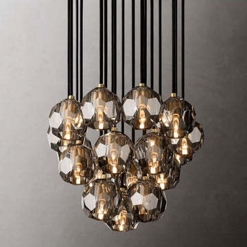 Bille Crystal Ball Cluster Chandelier 19"