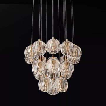 Bille Crystal Ball Cluster Chandelier 19"