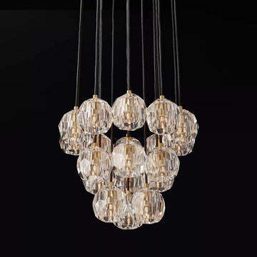Bille Crystal Ball Cluster Chandelier 19"