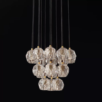 Bille Crystal Ball Cluster Chandelier 19"