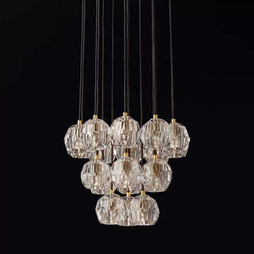 Bille Crystal Ball Cluster Chandelier 19"