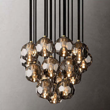 Bille Crystal Ball Cluster Chandelier 19"