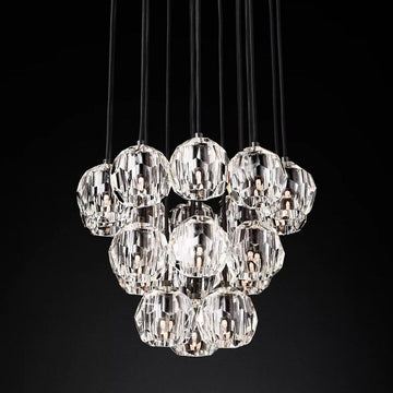 Bille Crystal Ball Cluster Chandelier 19"