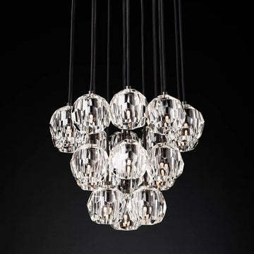 Bille Crystal Ball Cluster Chandelier 19"