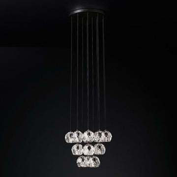 Bille Crystal Ball Cluster Chandelier 19"