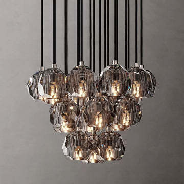 Bille Crystal Ball Cluster Chandelier 19"