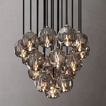 Bille Crystal Ball Cluster Chandelier 19"