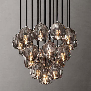 Bille Crystal Ball Cluster Chandelier 19"