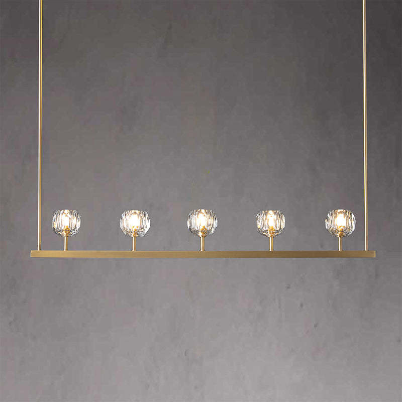 Bille Crystal Ball Linear Chandelier 48"