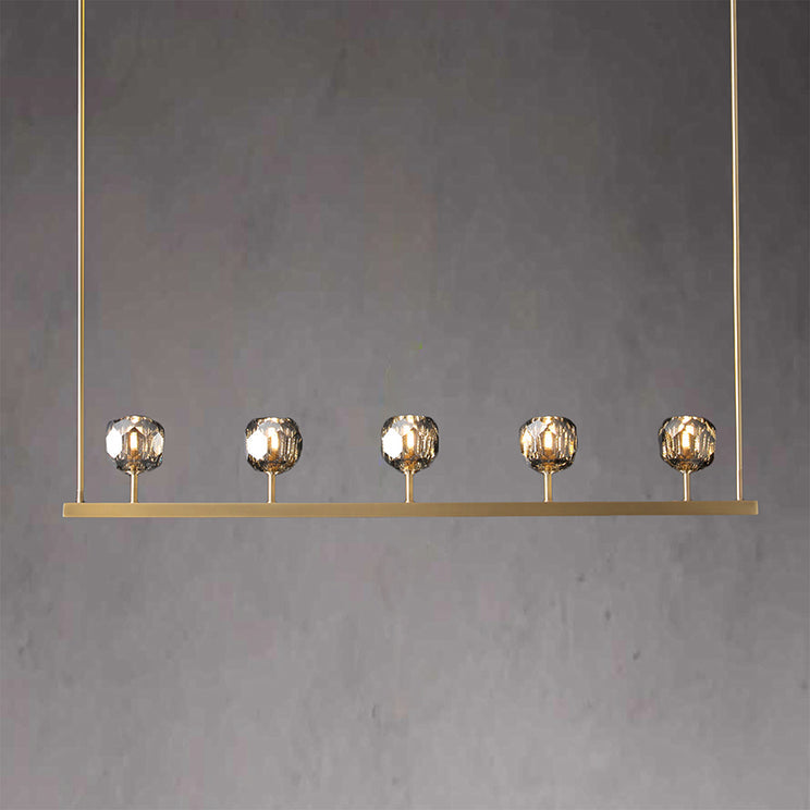 Bille Crystal Ball Linear Chandelier 48"