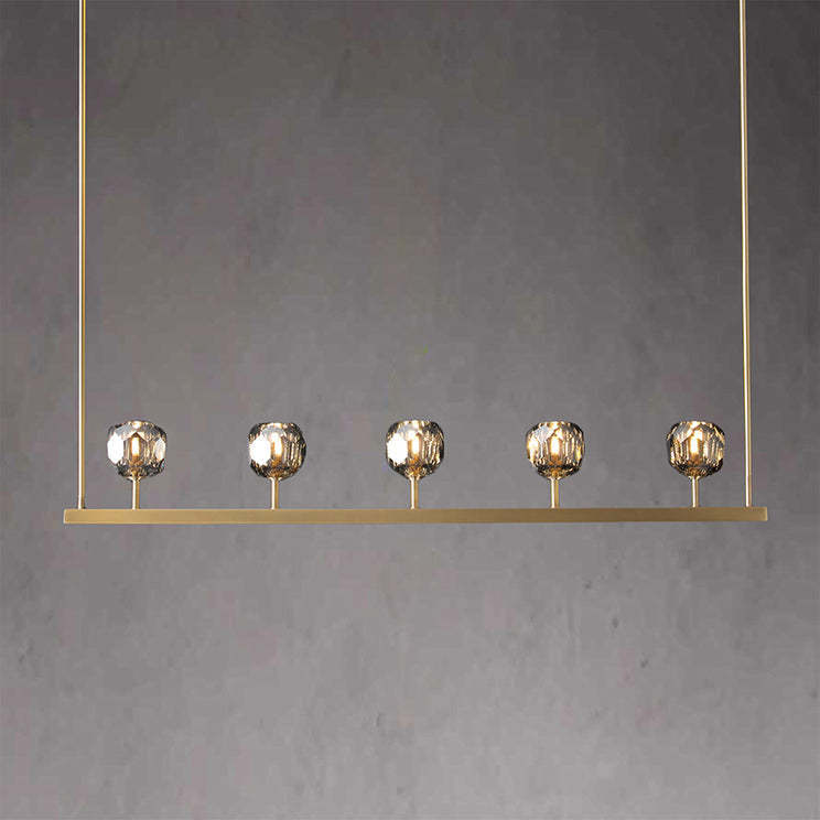 Bille Crystal Ball Linear Chandelier 48"