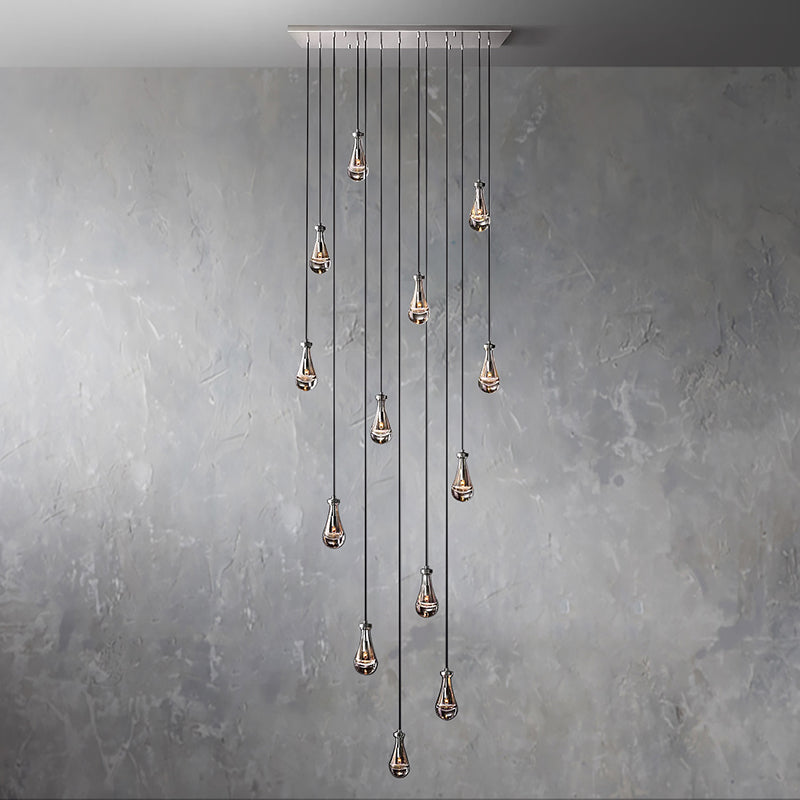 Rain Glass Linear Chandelier 54"