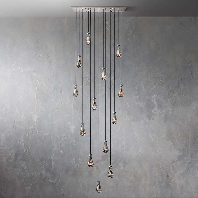 Rain Glass Linear Chandelier 54"