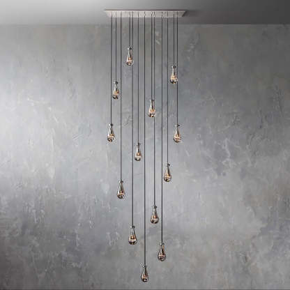 Rain Glass Linear Chandelier 54"