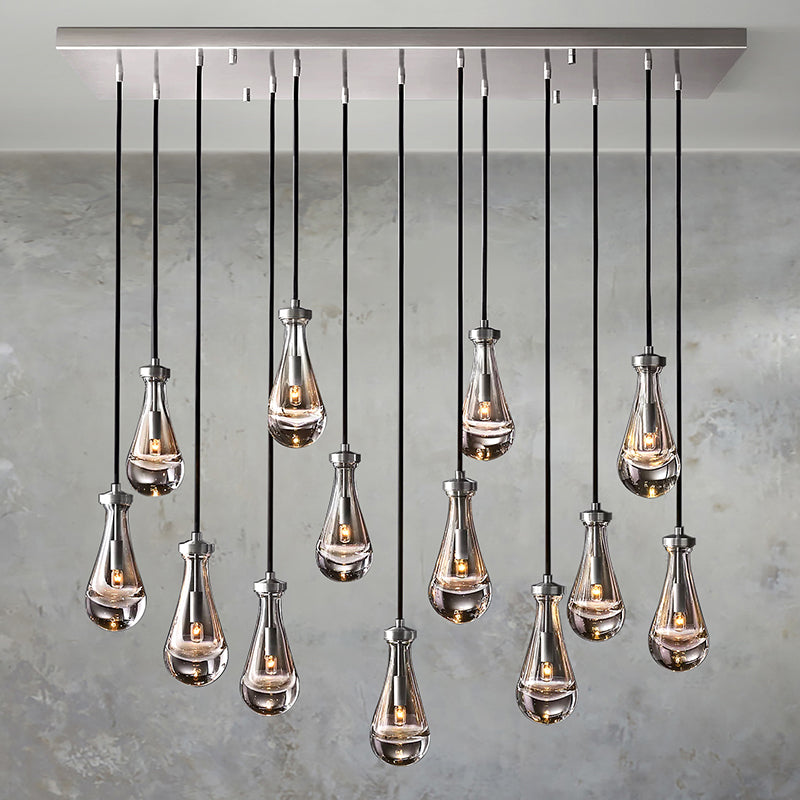 Rain Glass Linear Chandelier 54"
