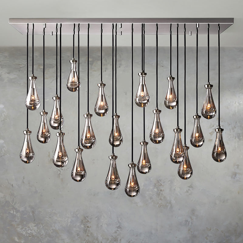 Rain Glass Linear Chandelier 72" W