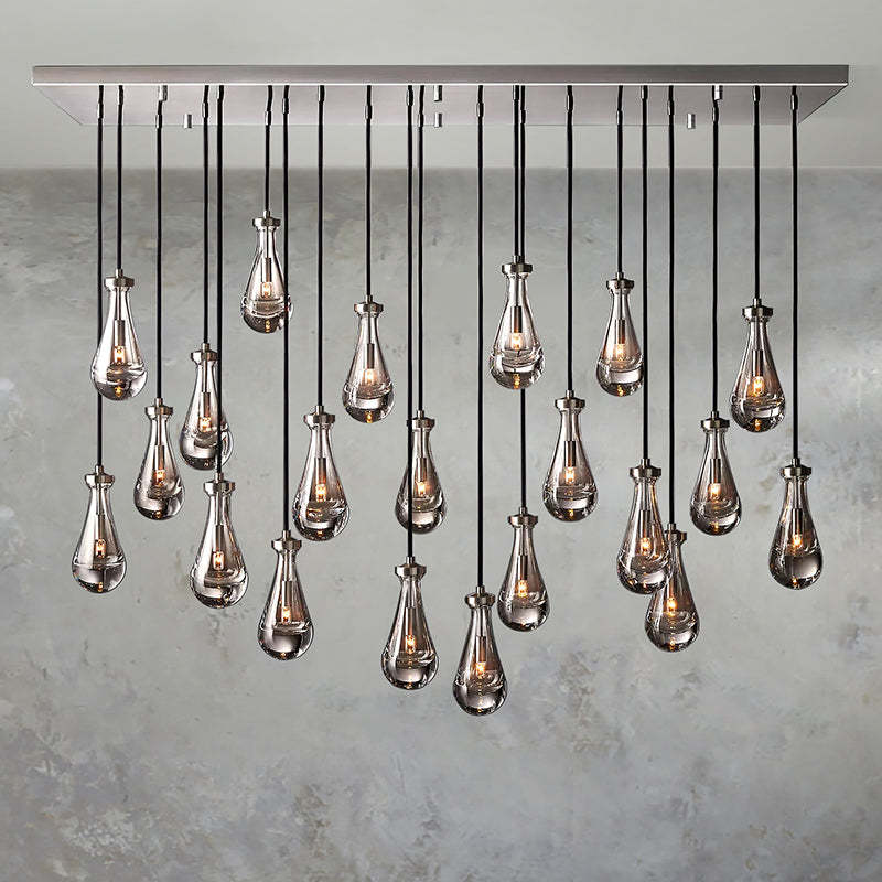 Rain Glass Linear Chandelier 72" W