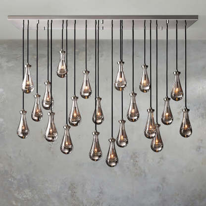 Rain Glass Linear Chandelier 72" W