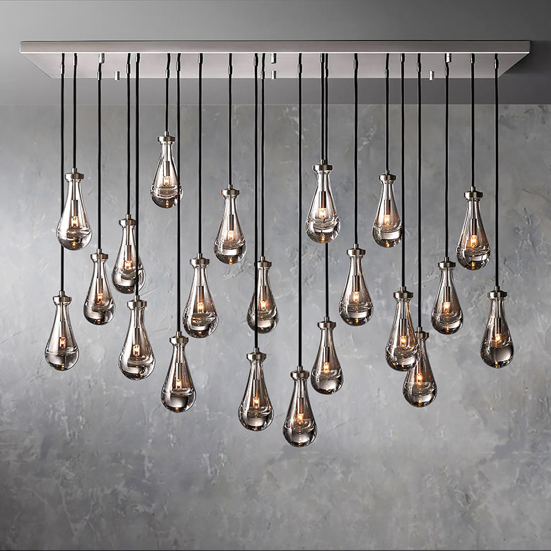 Rain Glass Linear Chandelier 72" W