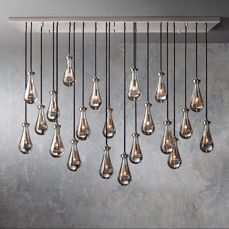 Rain Glass Linear Chandelier 72" W