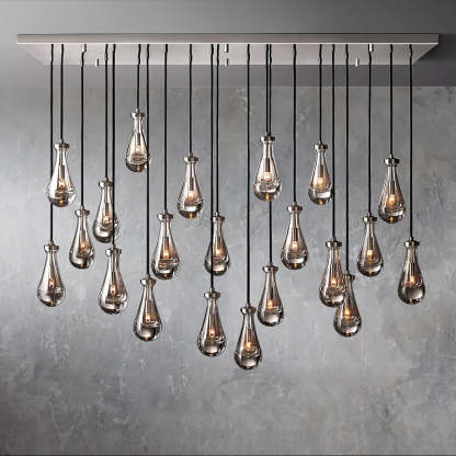 Rain Glass Linear Chandelier 72" W