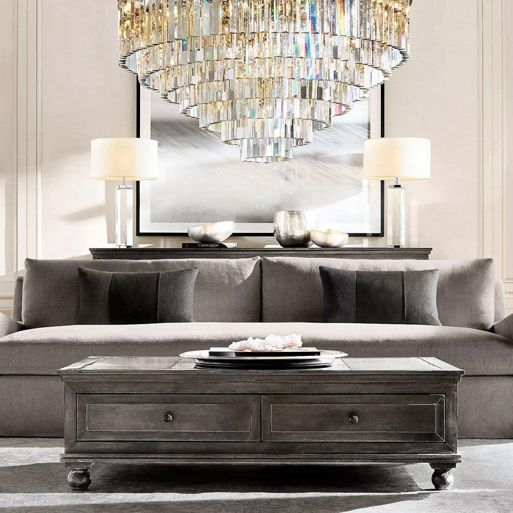 1030s Odeon Crystal Round Chandelier