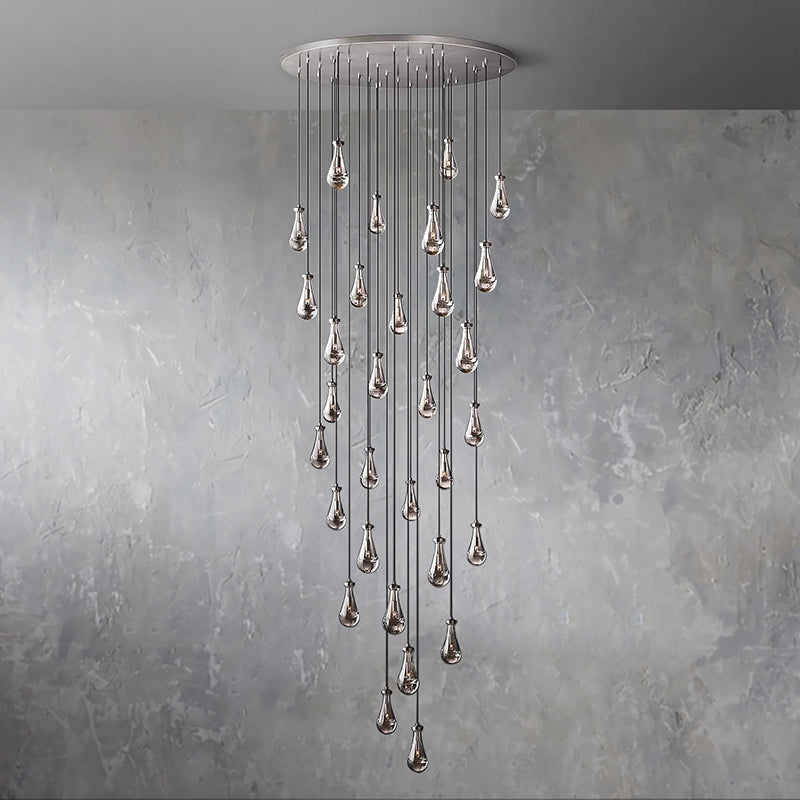 Raindrop Glass Round Chandelier Diam 60"