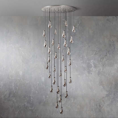 Raindrop Glass Round Chandelier Diam 60"