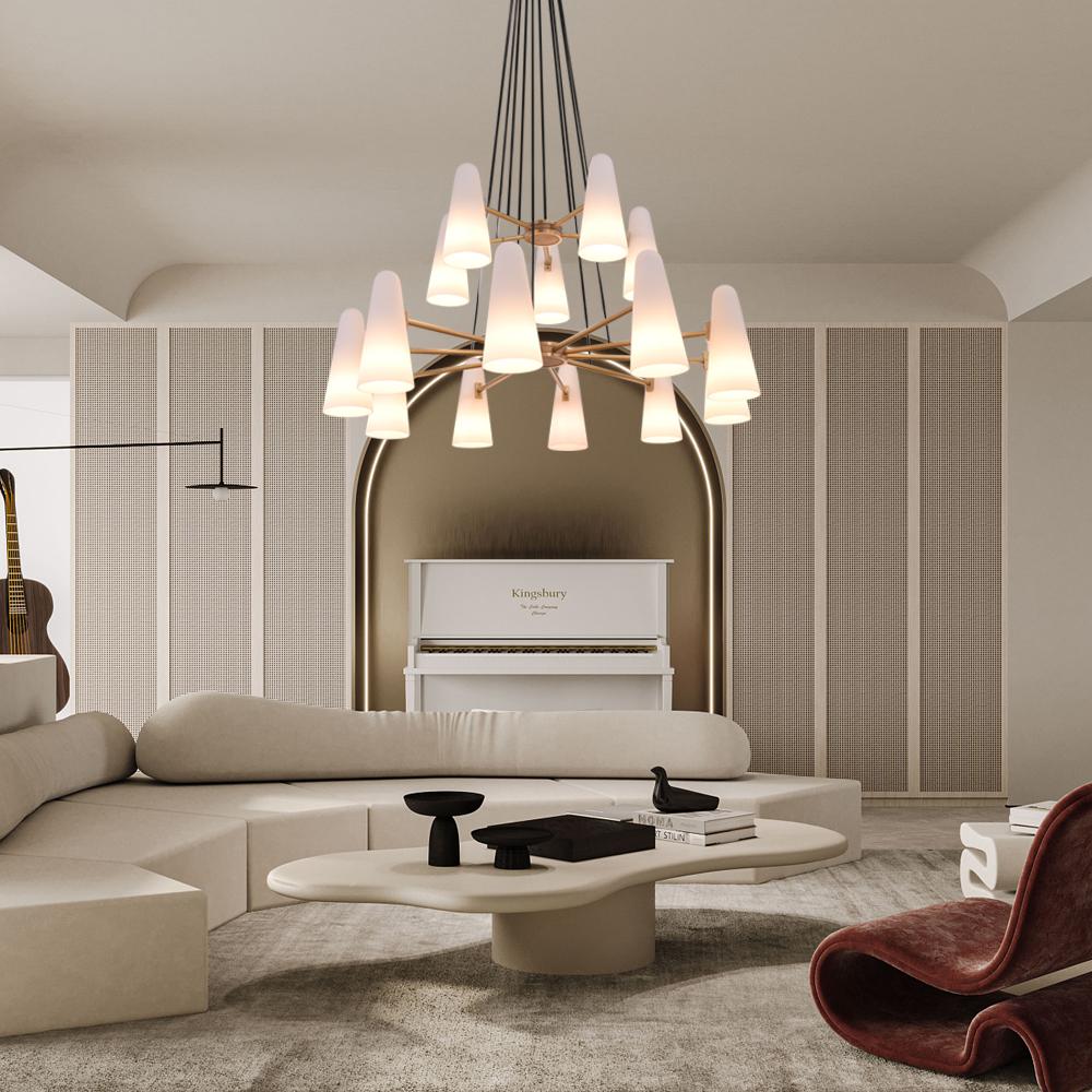 2-Tier Porcelain Round Chandelier