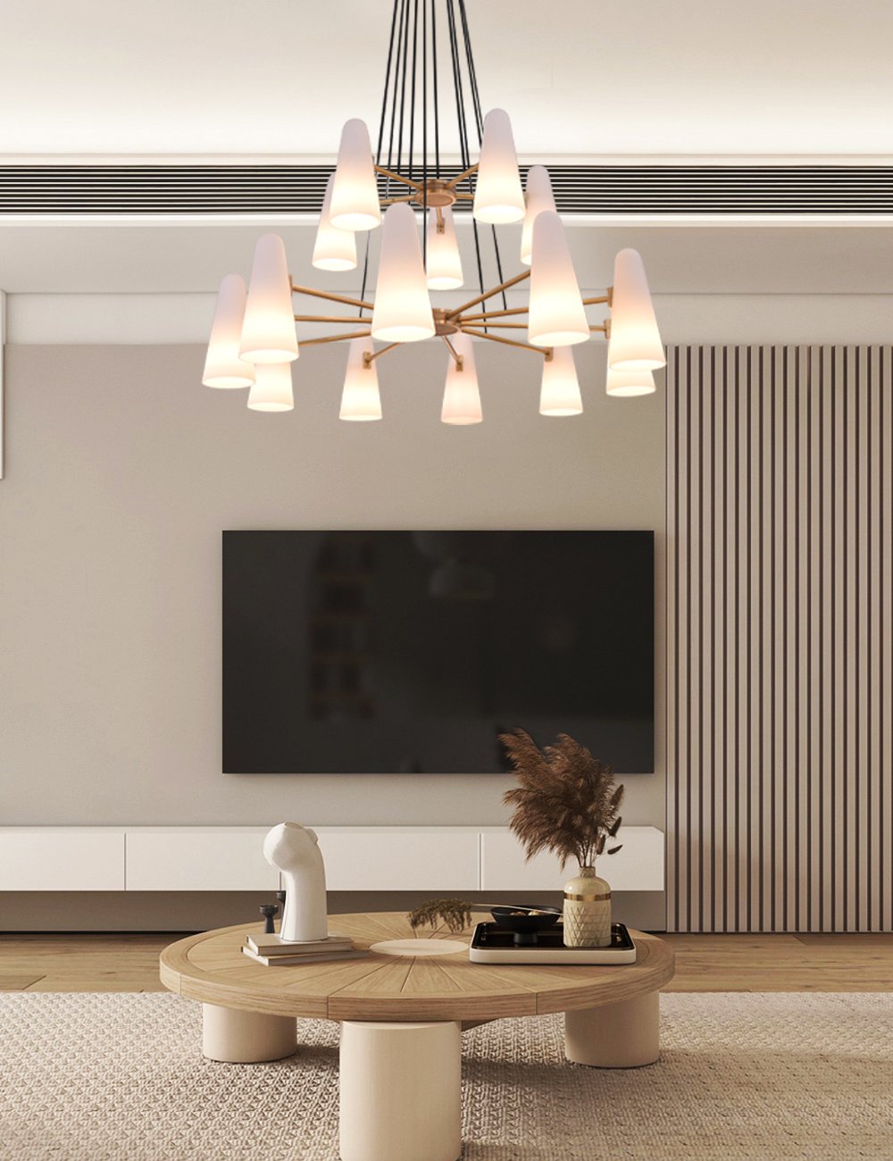 2-Tier Porcelain Round Chandelier