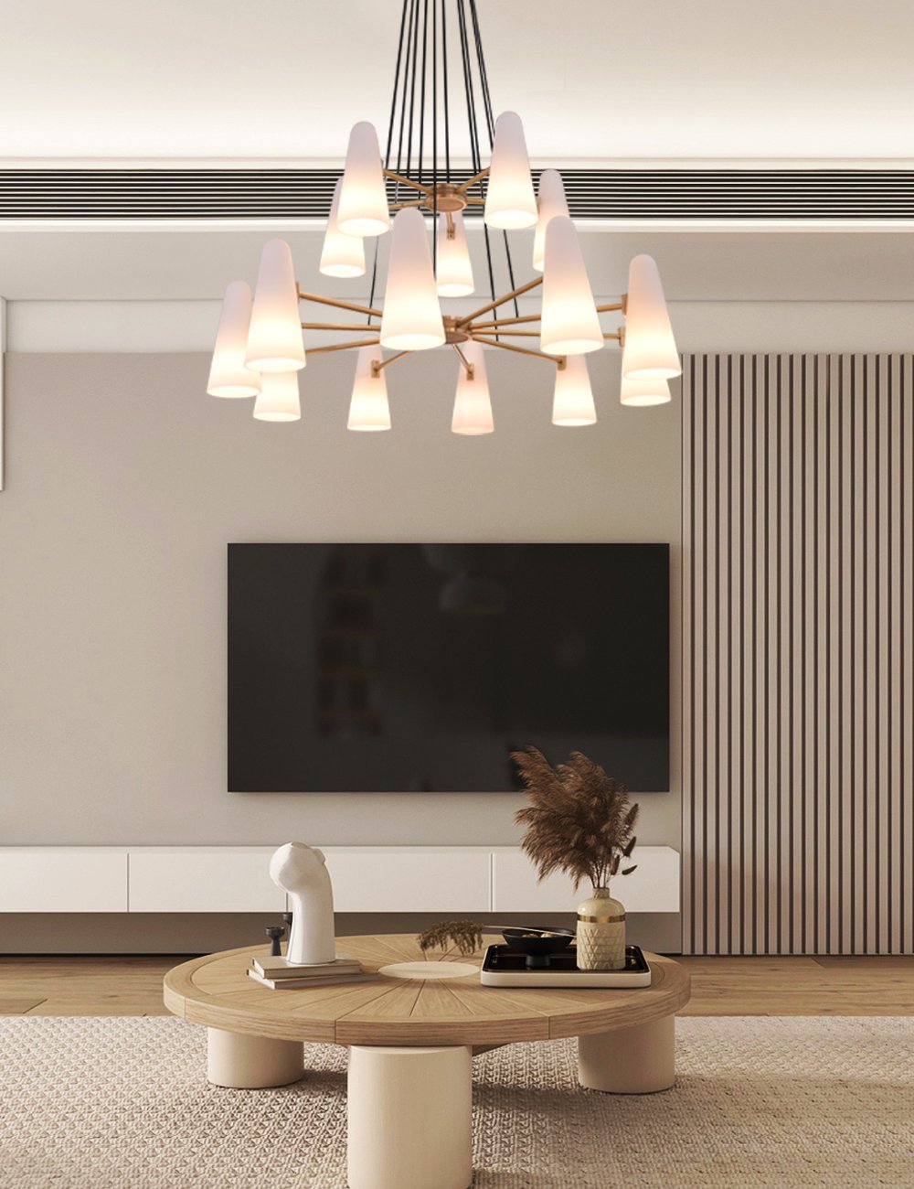 2-Tier Porcelain Round Chandelier