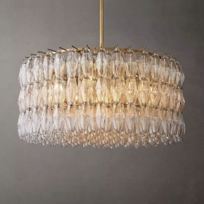 Chiaravelle Glass Tiered Round Chandelier D 37"
