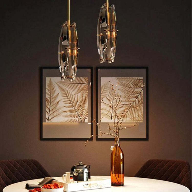 Modern Faceted Smoke Crystal Pendant Lighting 1-Light