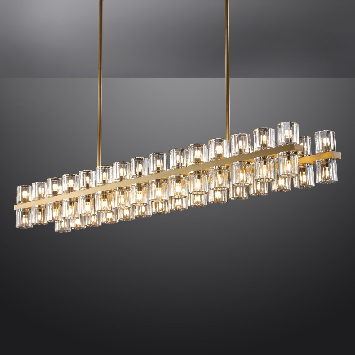 Arcahonk Crystal Rectangular Chandelier 54" 72"
