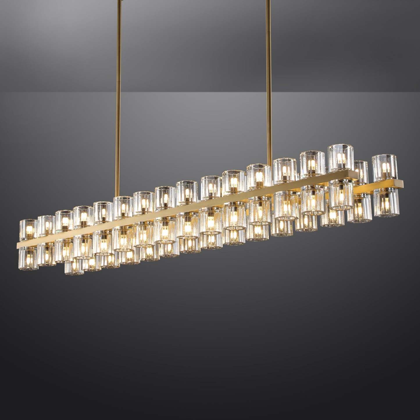 Arcahonk Crystal Rectangular Chandelier 54" 72"